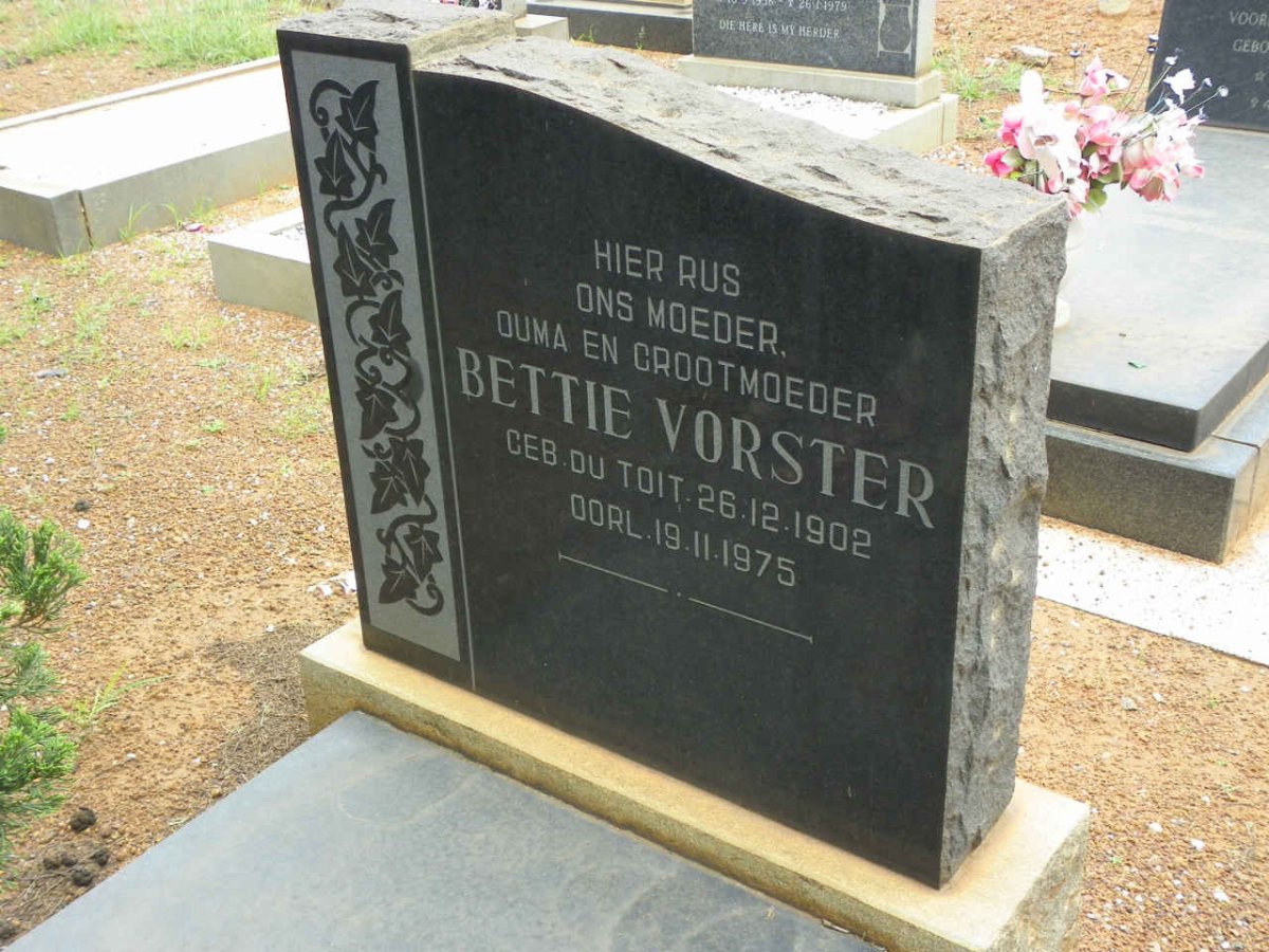 VORSTER Bettie nee DU TOIT 1902-1975