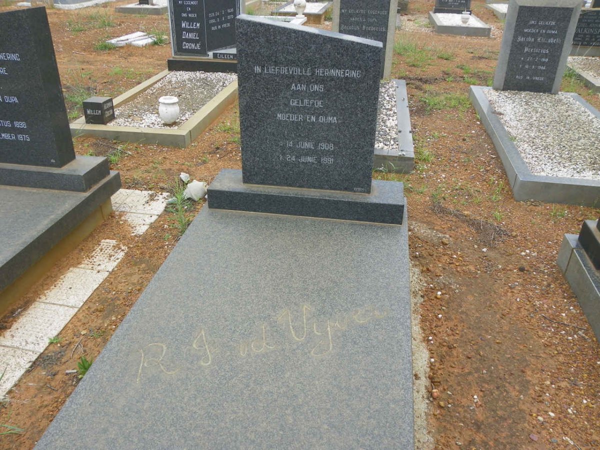 VYVER R.J., v.d. 1908-1991