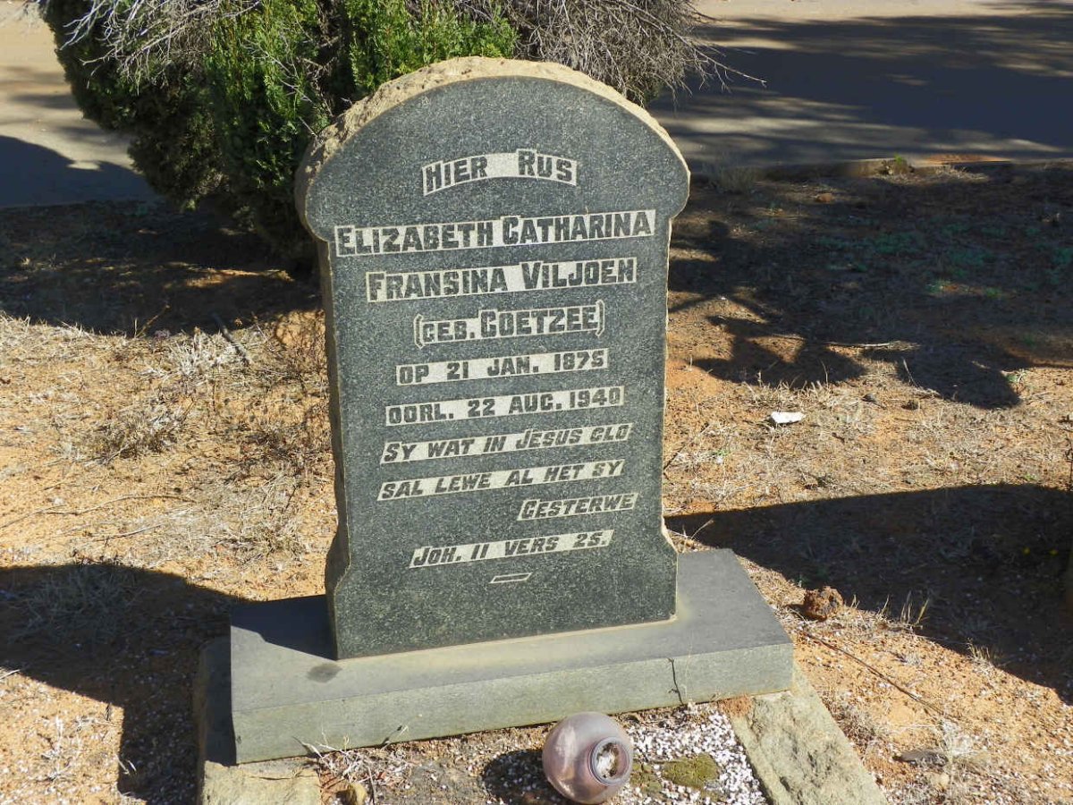VILJOEN Elizabeth Catharine Fransina nee COETZEE 1875-1940