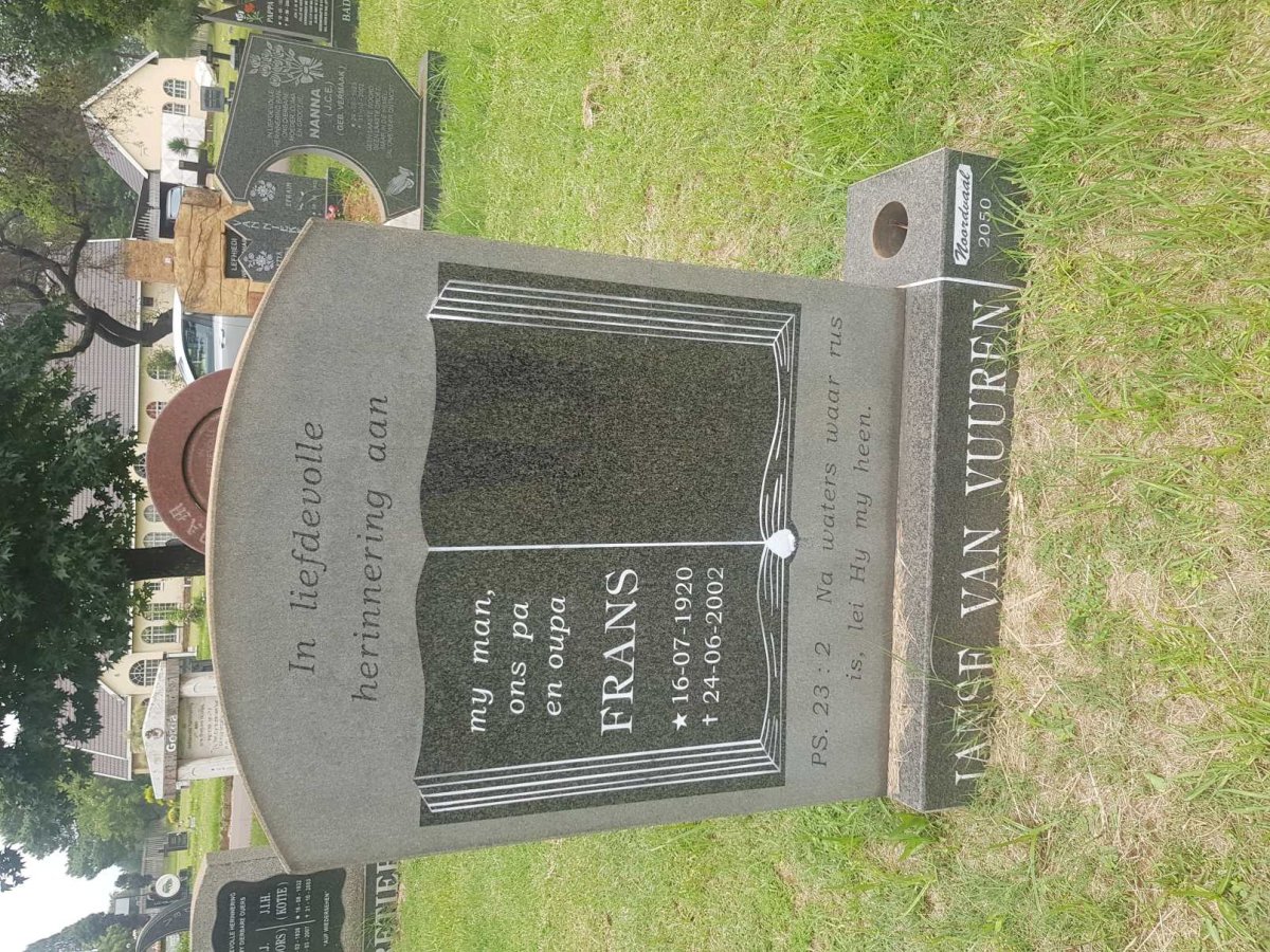 VUUREN Frans, Janse van 1920-2002