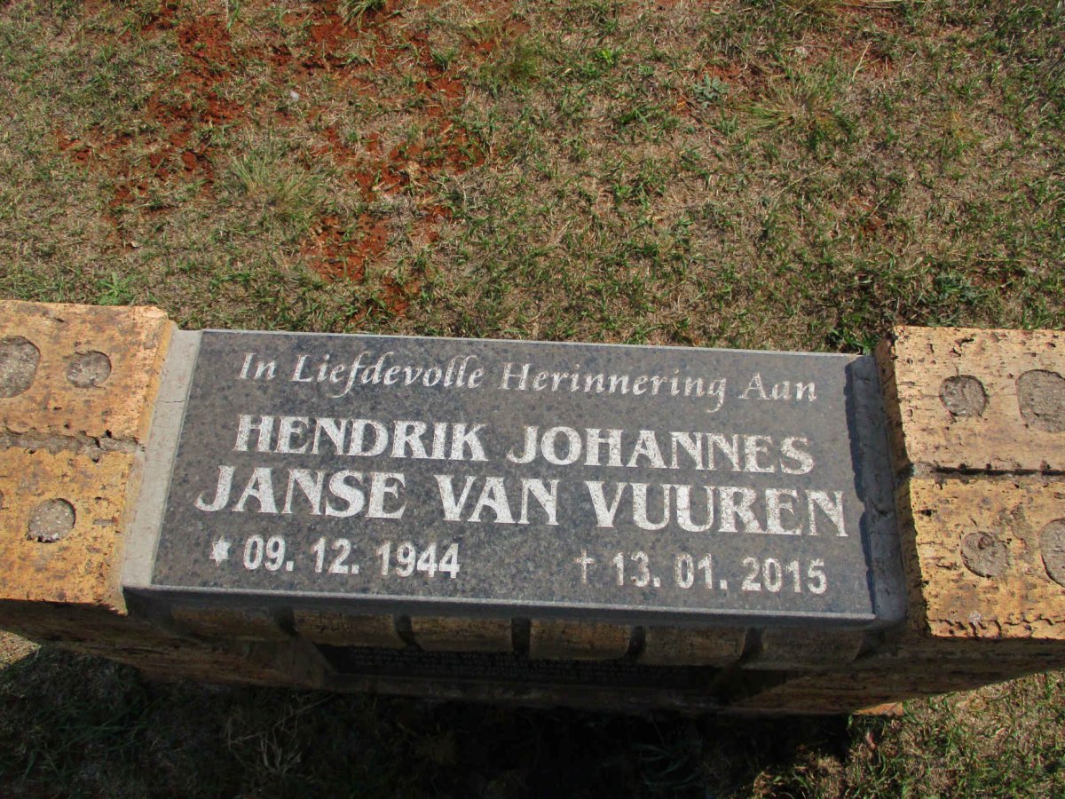 VUUREN Hendrik Johannes, Janse van 1944-2015