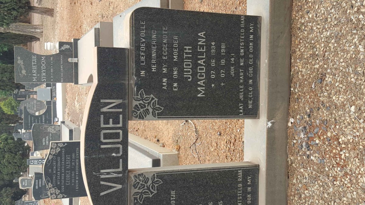 VILJOEN Frans Petrus 1916-1985 &amp; Judith Magdalena 1934-1981 #2