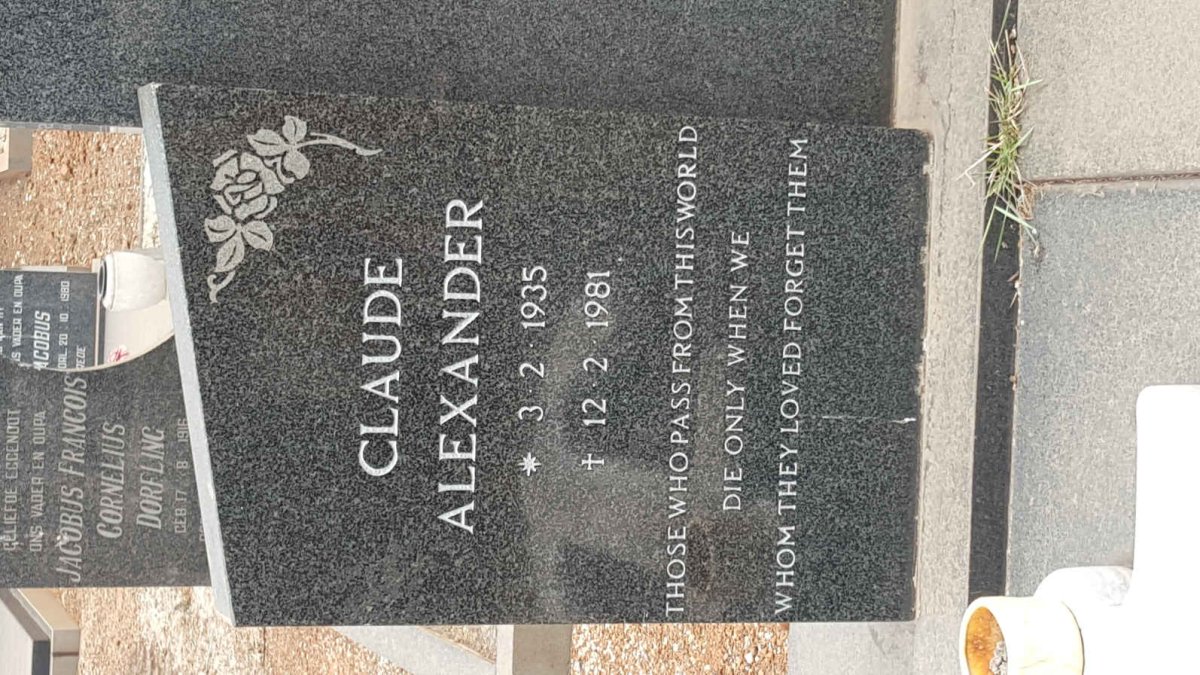 VENTERS Claude Alexander 1935-1981 &amp; Saartjie 1941-2008 #2