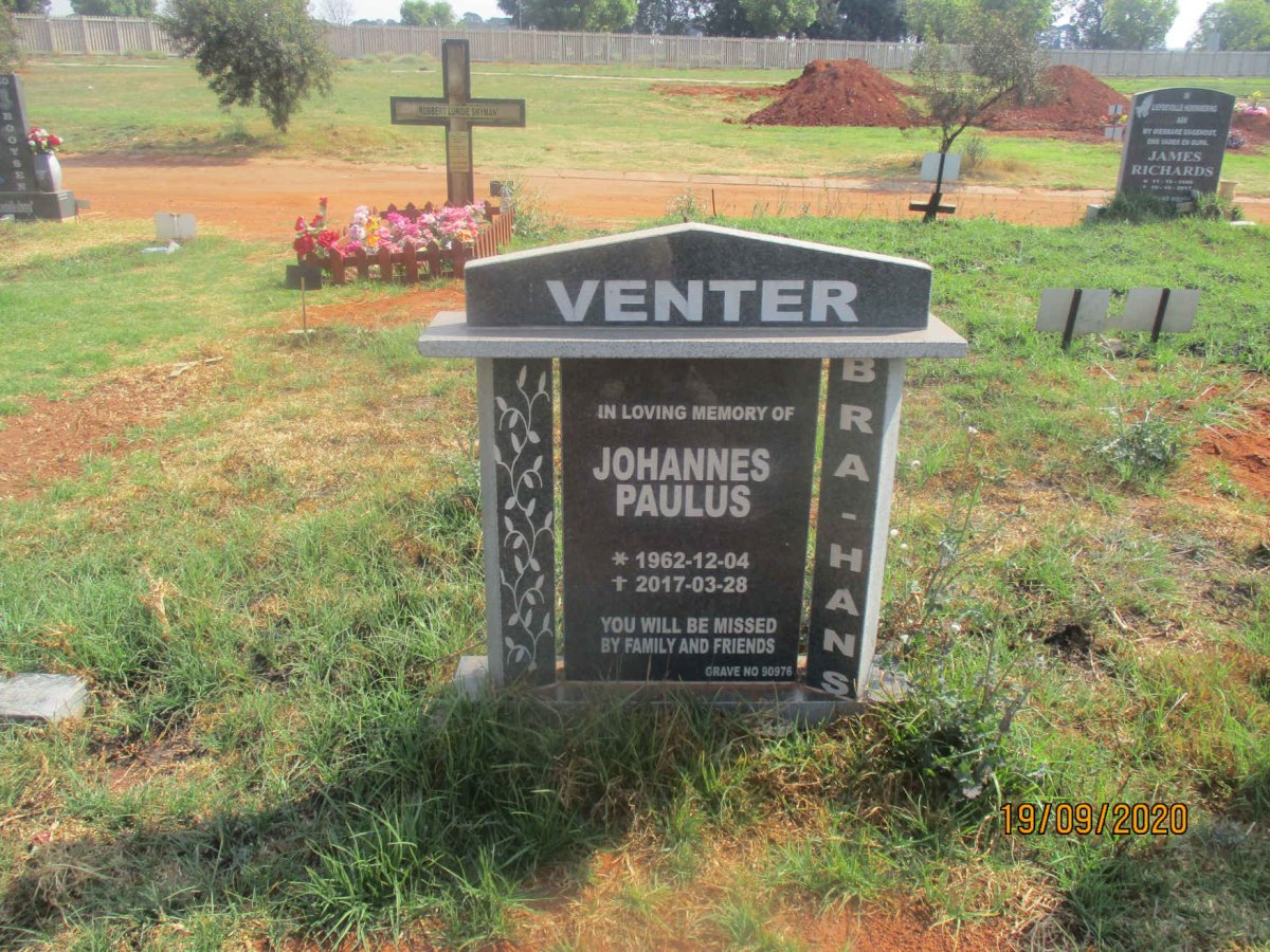 VENTER Johannes Paulus 1962-2017