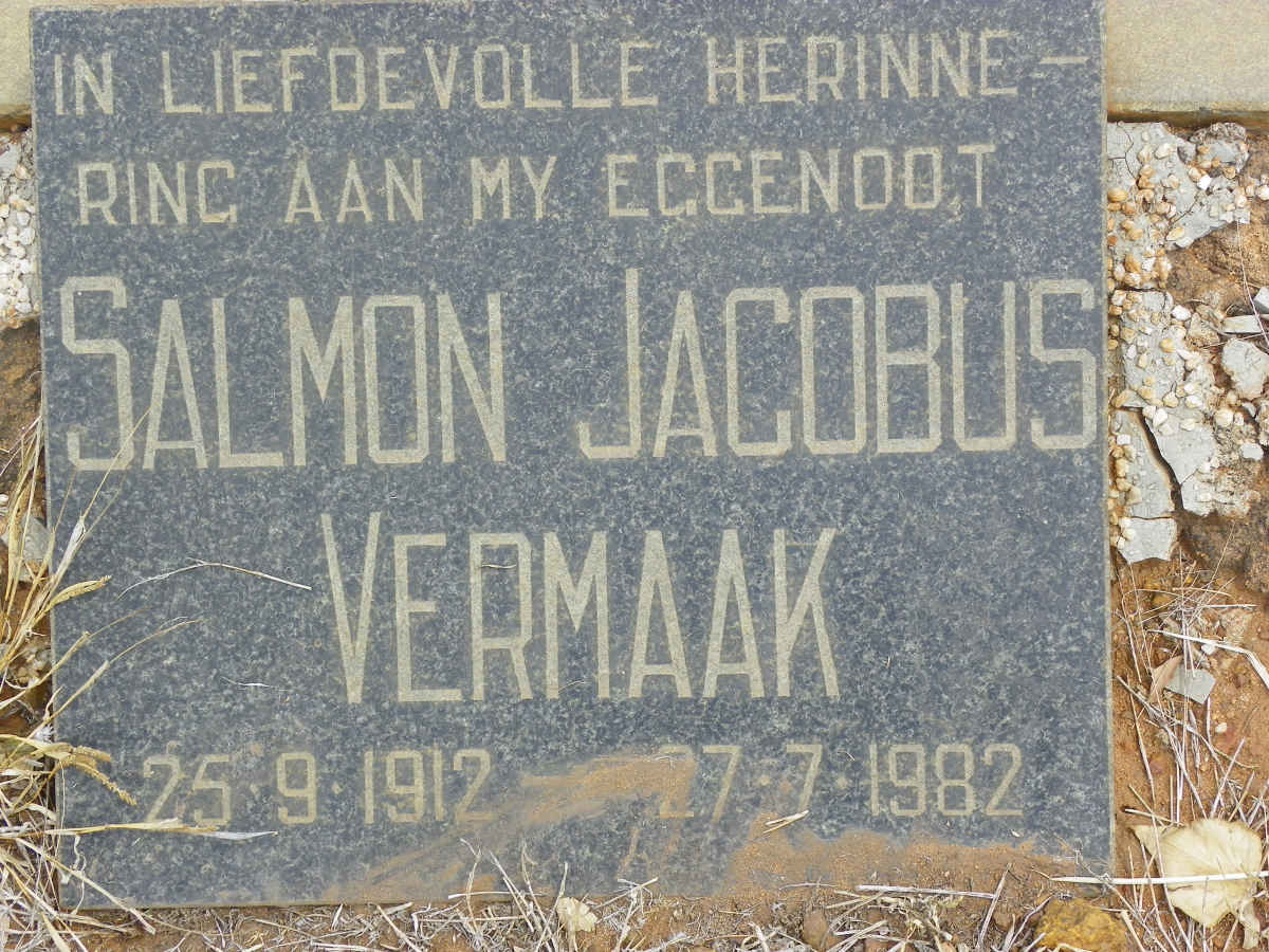 VERMAAK Salmon Jacobus 1912-1982