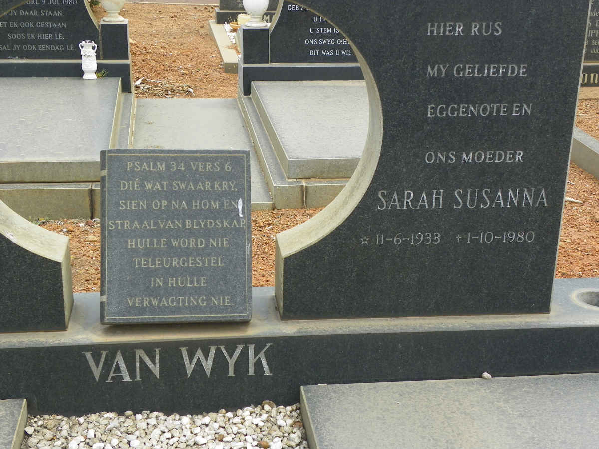 WYK Sarah Susanna, van 1933-1980