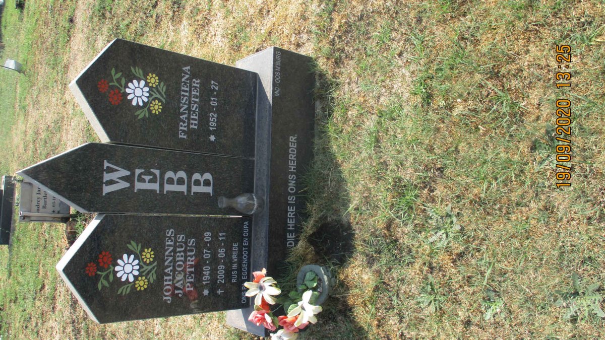 WEBB Johannes Jacobus Petrus 1940-2009 &amp; Fransiena Hester 1952-