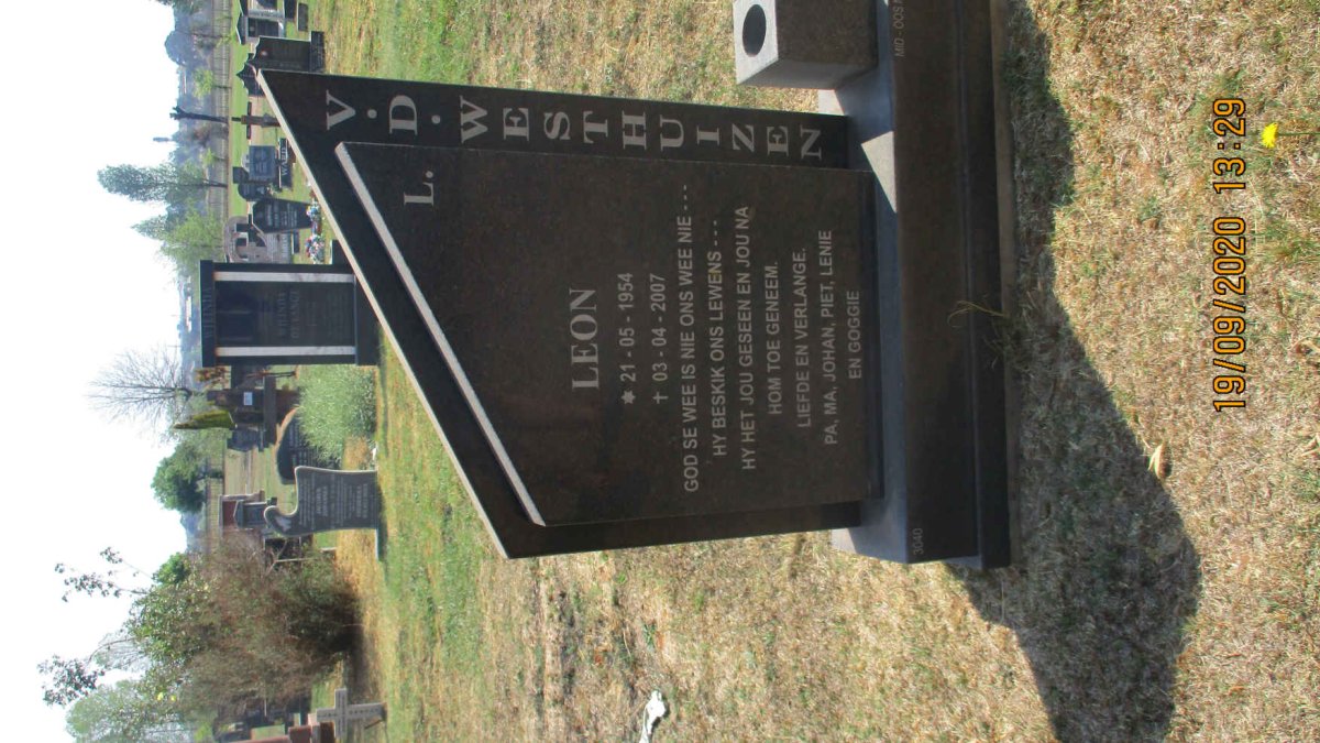 WESTHUIZEN Leon, v.d. 1954-2007