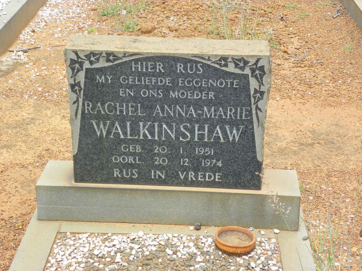 WALKINSHAW Rachel Anna-Marie 1951-1974