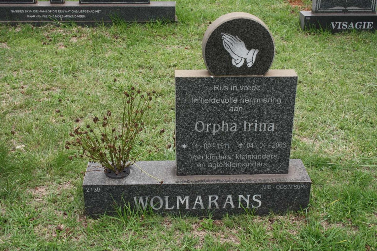 WOLMARANS Orpha Irina 1911-2003