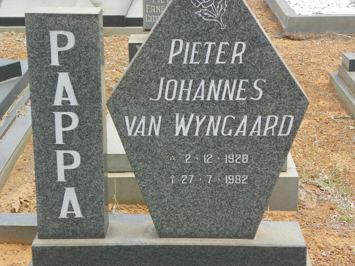 WYNGAARD Pieter Johannes, van 1928-1982