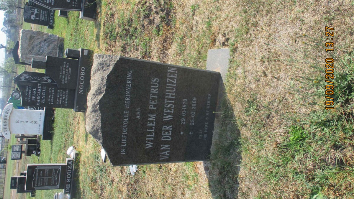WESTHUIZEN Willem Petrus, van der 1970-2009