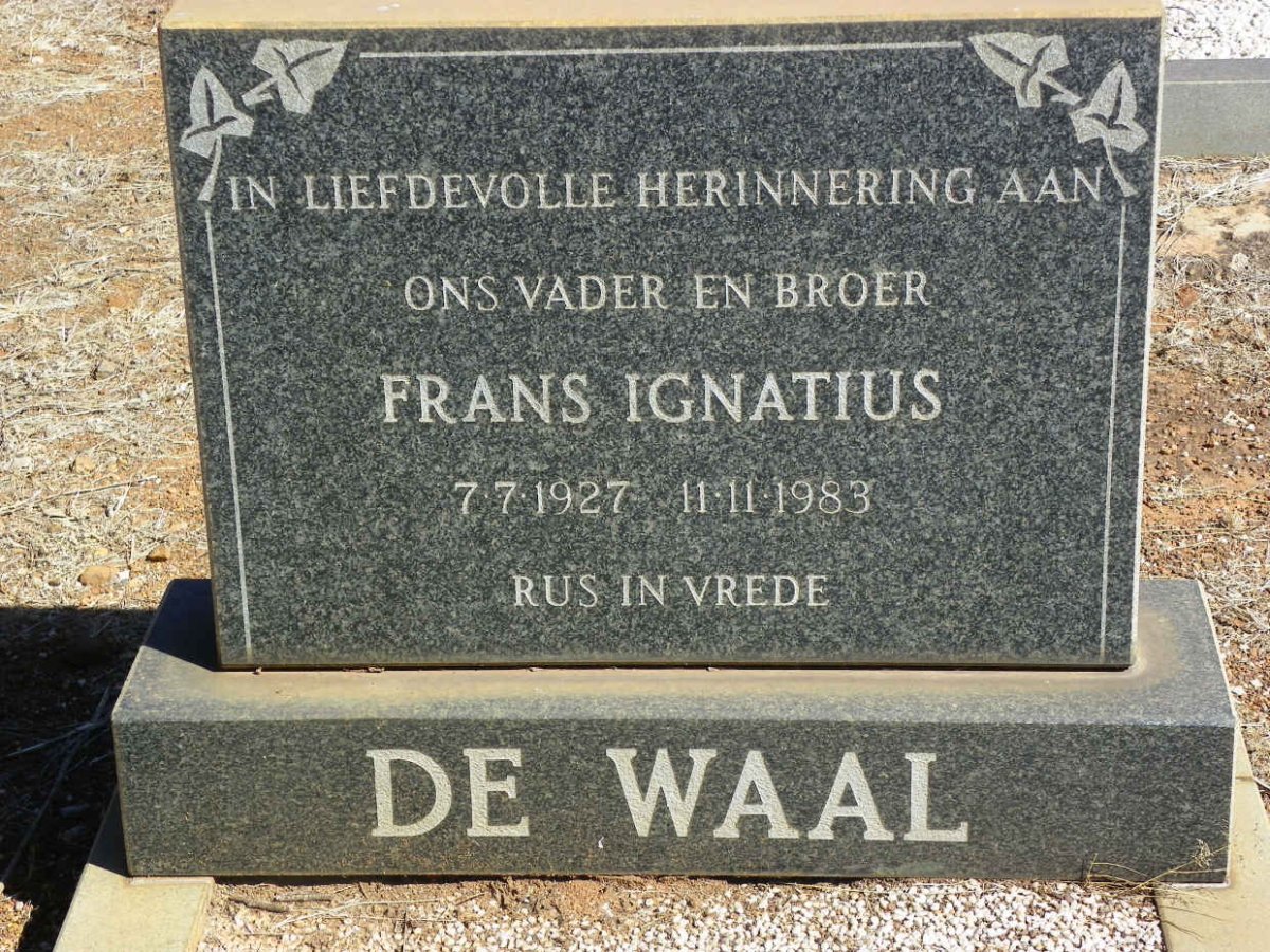 WAAL Frans Ignatius, de 1927-1983