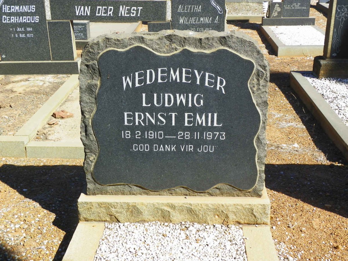 WEDEMEYER Ludwig Ernst Emil 1910-1973