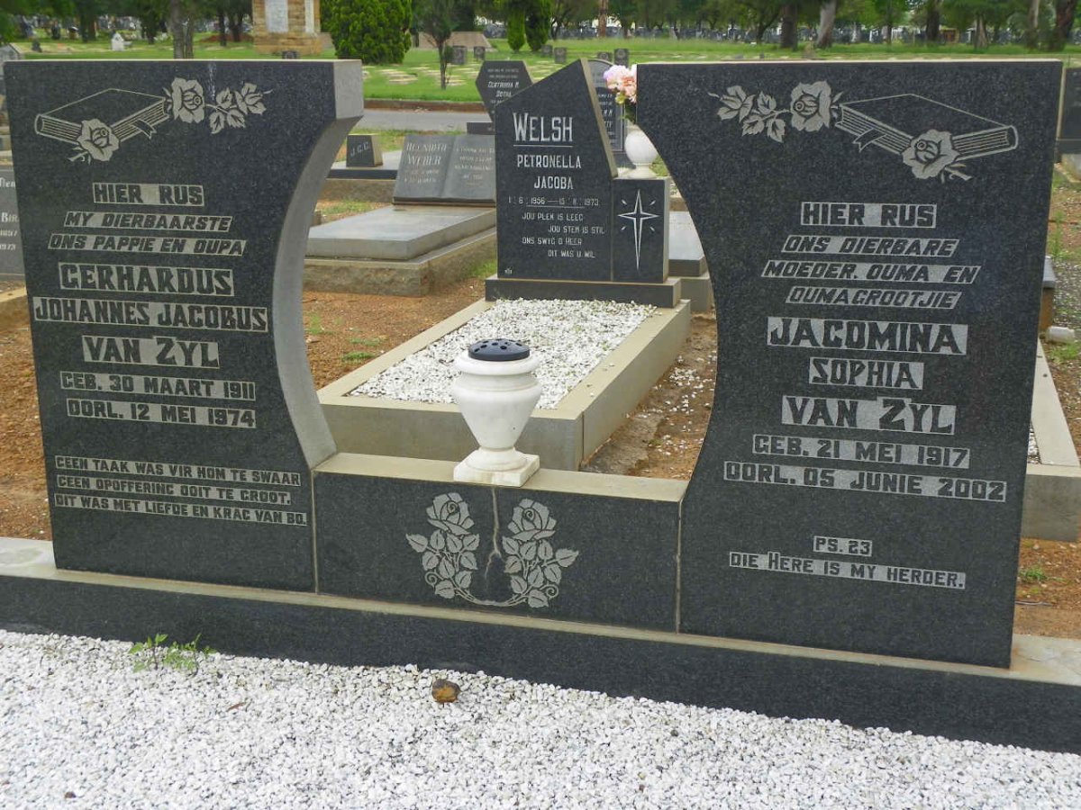 ZYL Gerhardus Johannes Jacobus, van 1911-1974 &amp; Jacomina Sophia 1917-2002