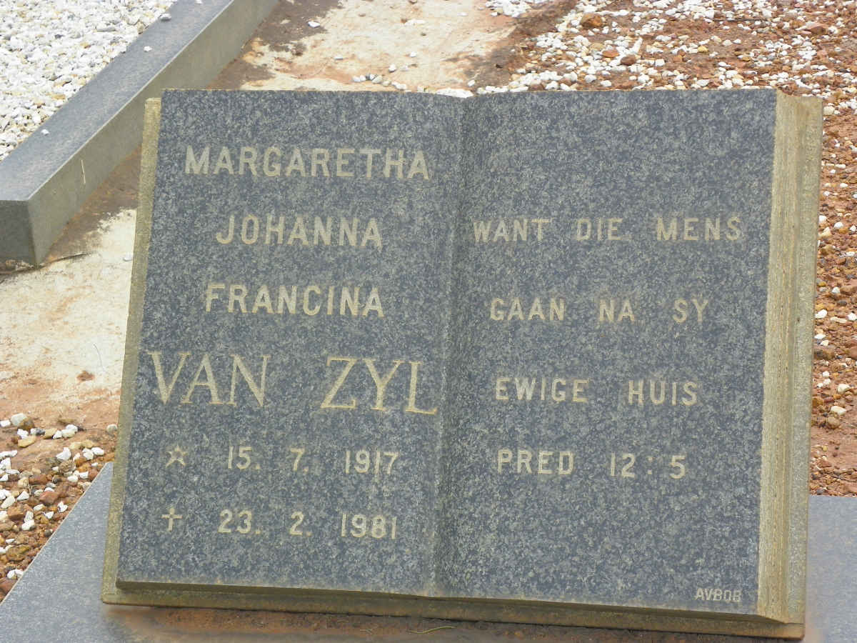 ZYL Margaretha Johanna Francina, van 1917-1981