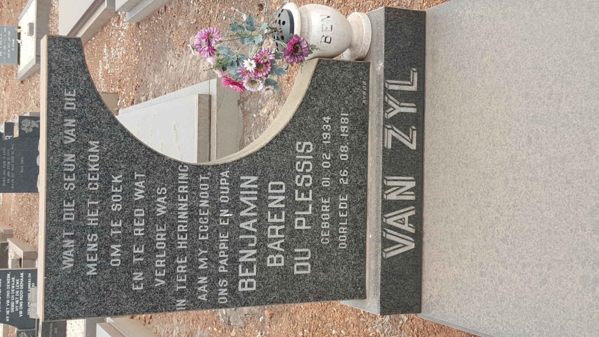 ZYL Benjamin Barend du Plessis, van 1934-1981