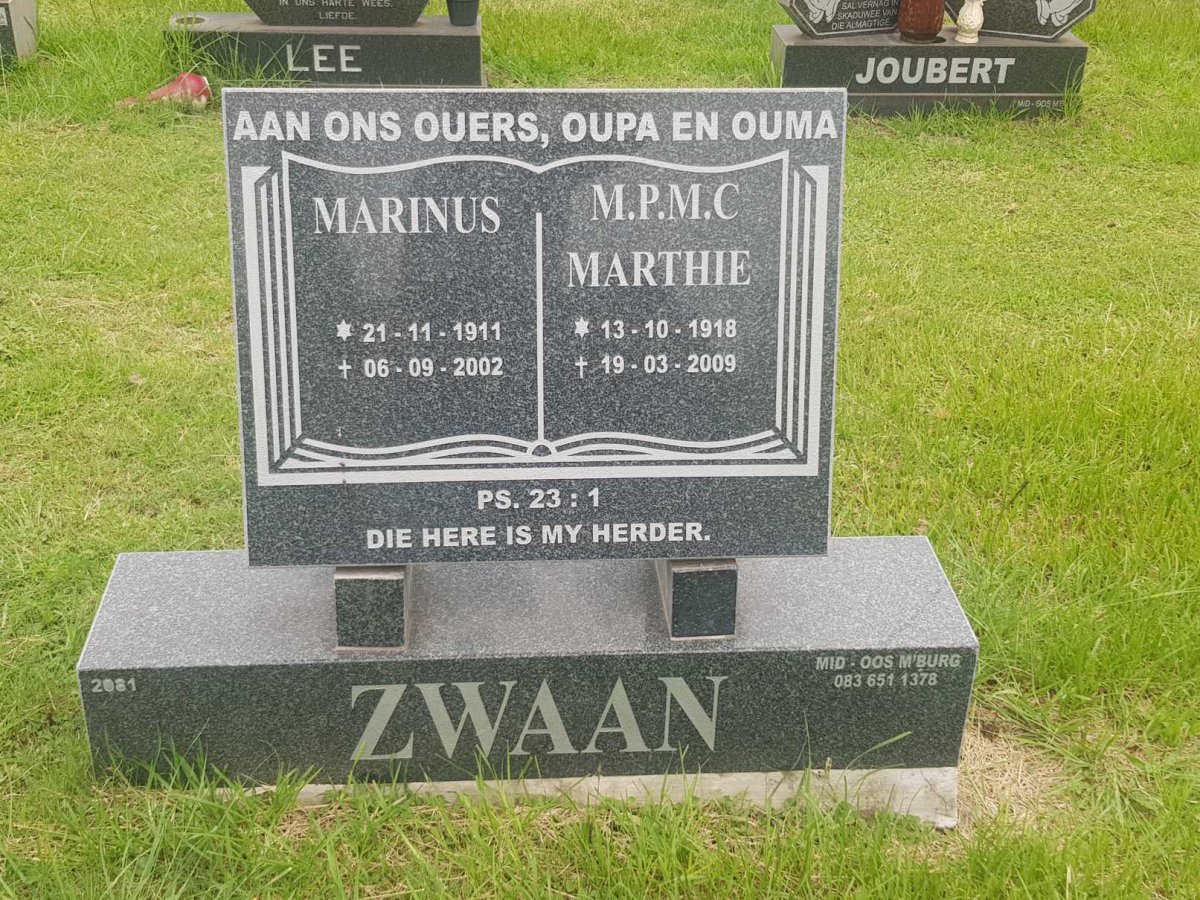 ZWAAN Marinus 1911-2002 &amp; M.P.M.C. 1918-2009