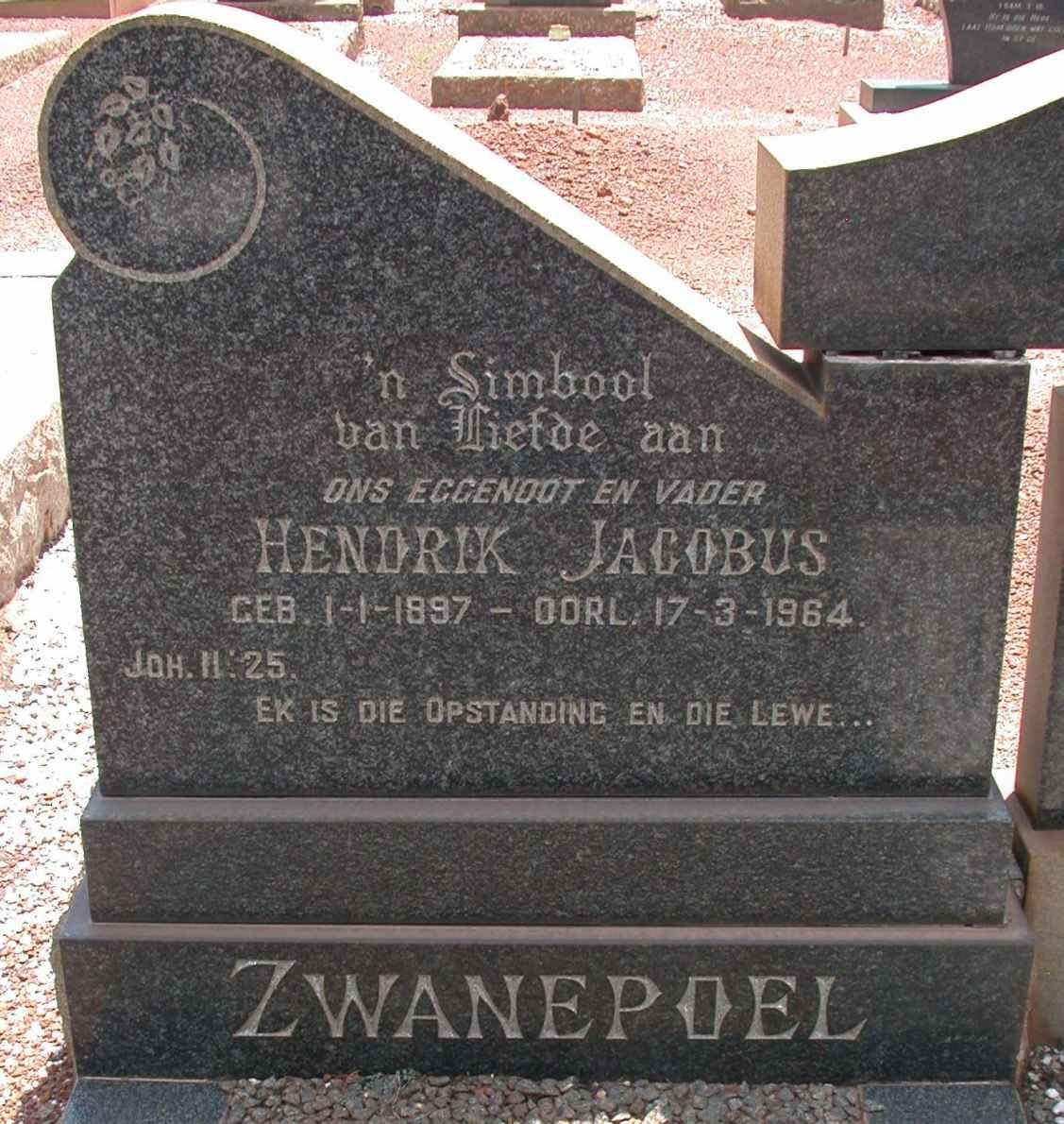 ZWANEPOEL Hendrik Jacobus 1897-1964 & Catharina Elizabeth nee COETZEE 1901-1968 :: ZWANEPOEL Hendrik Jacobus 1938-1974 #1