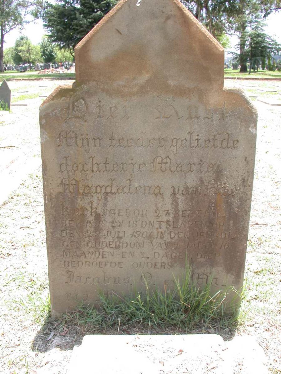 NIEKERK Maria Magdalena, van 1898-1901