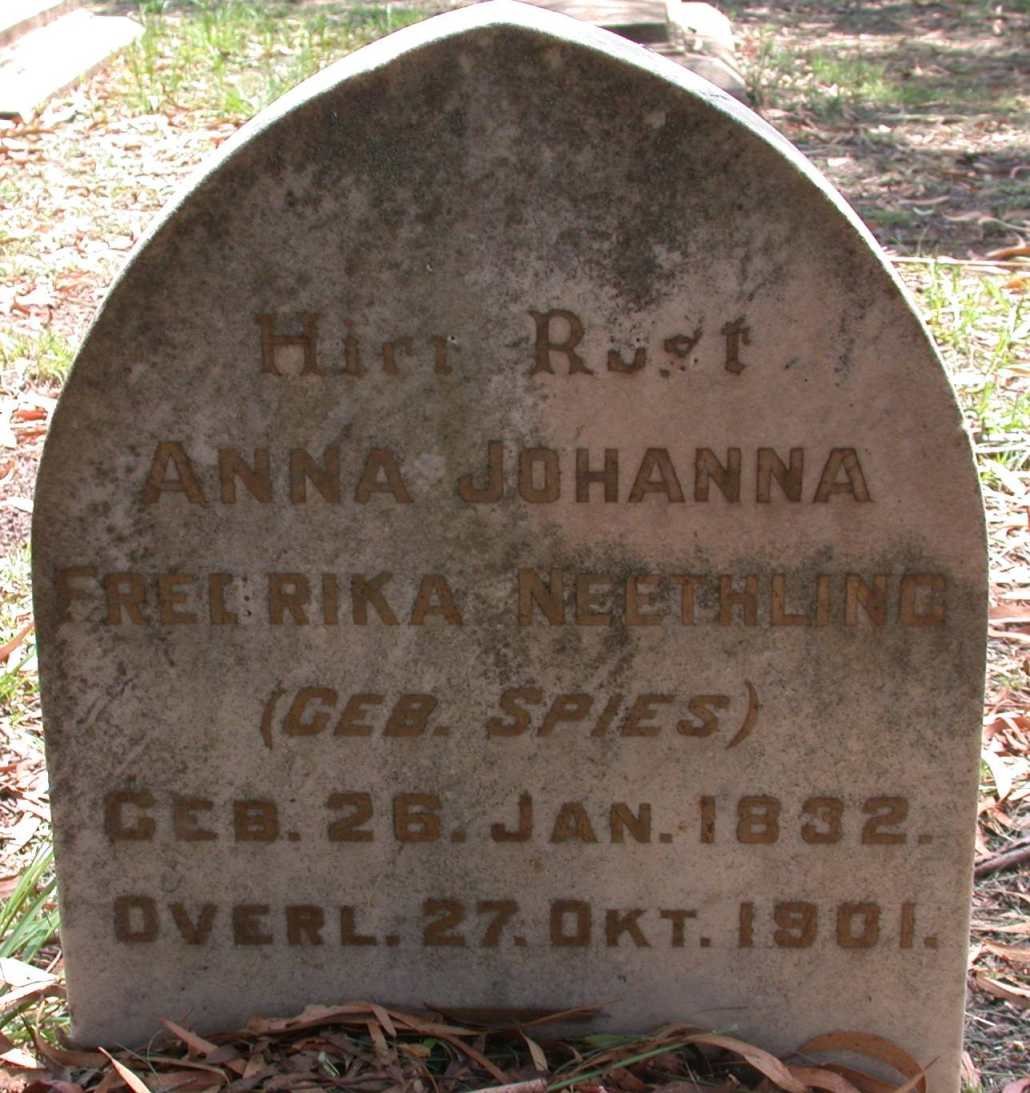 NEETHLING Anna Johanna Fredrika nee SPIES 1832-1901