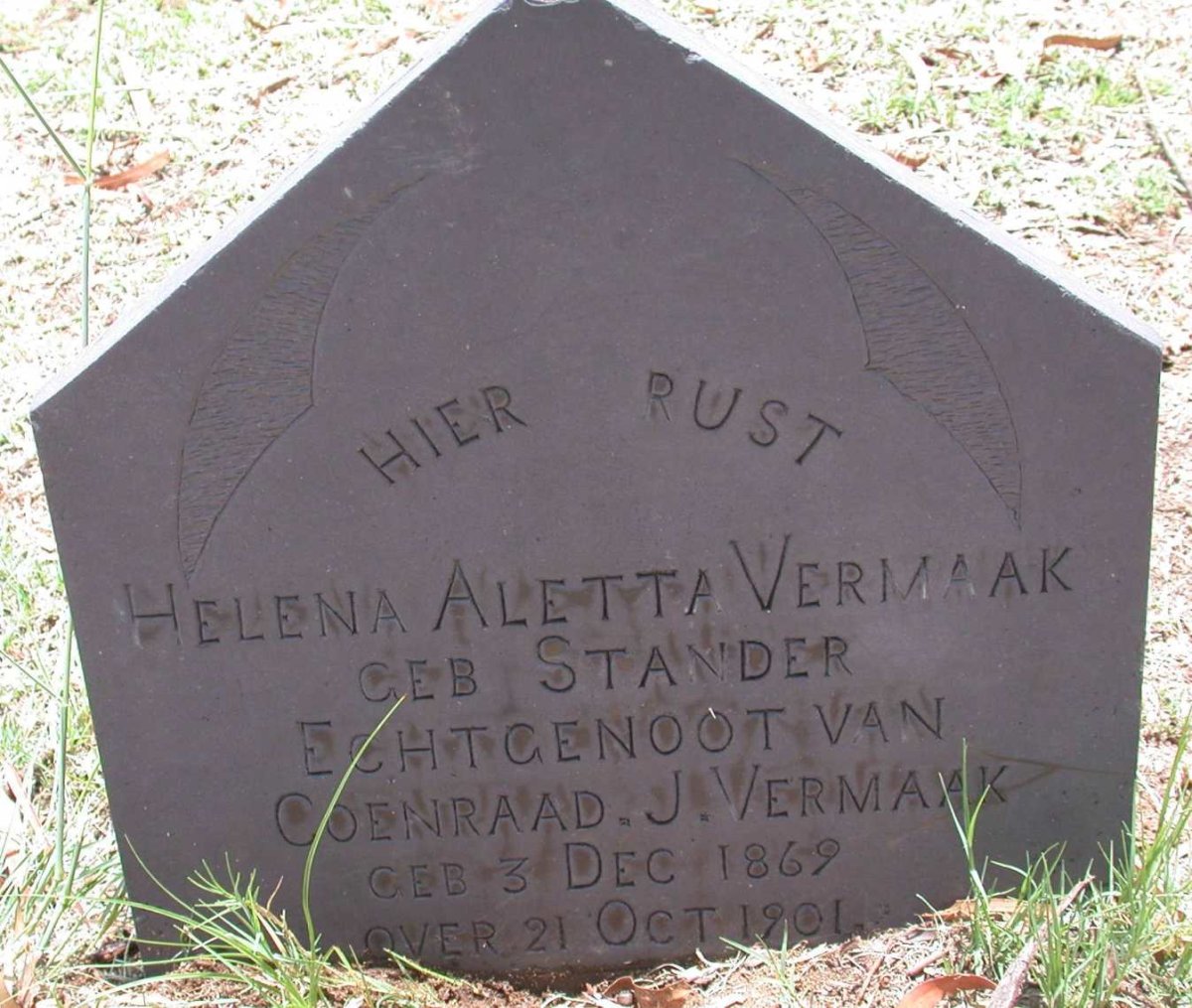 VERMAAK Helena Aletta nee STANDER 1869-1901
