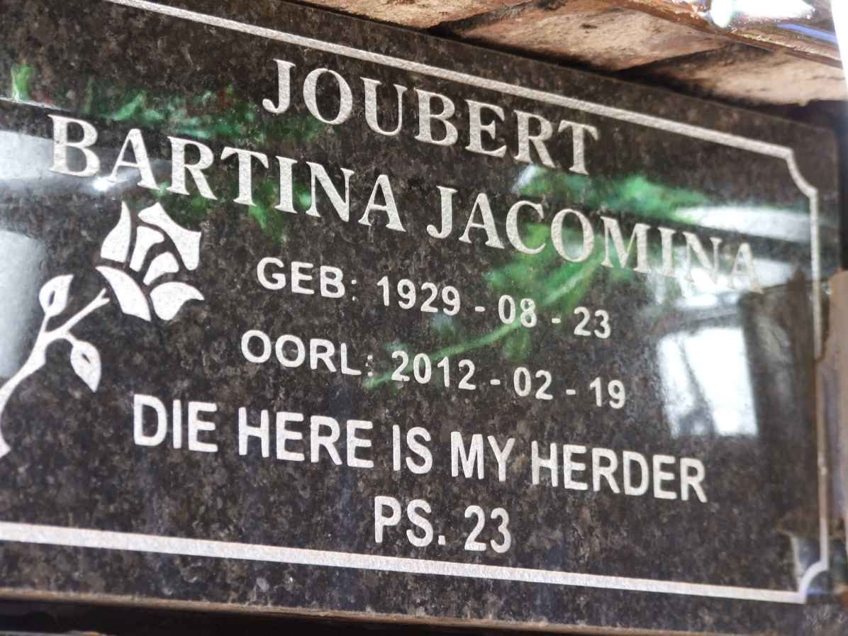 JOUBERT Bartina Jacomina 1929-2012