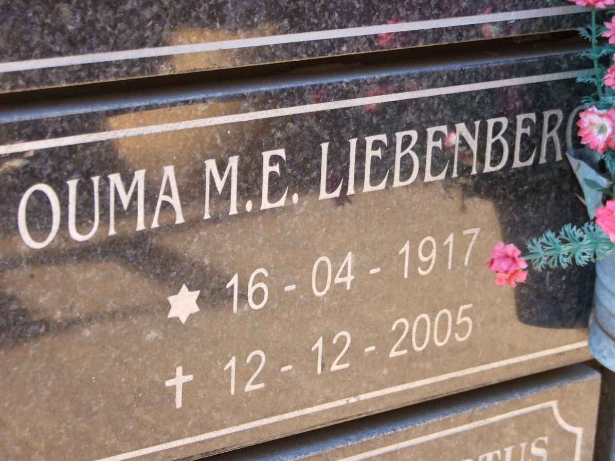 LIEBENBERG M.E. 1917-2005