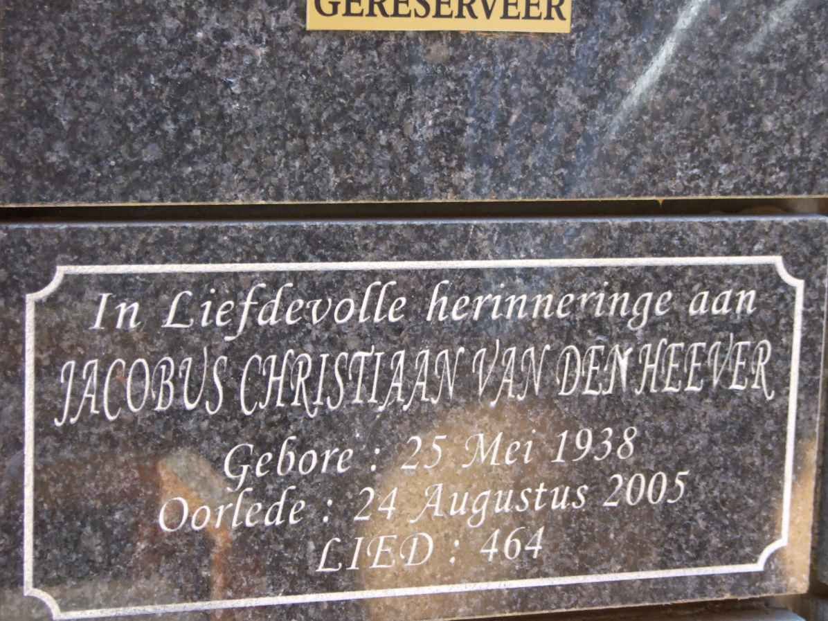 HEEVER Jacobus Christiaan, van den 1938-2005