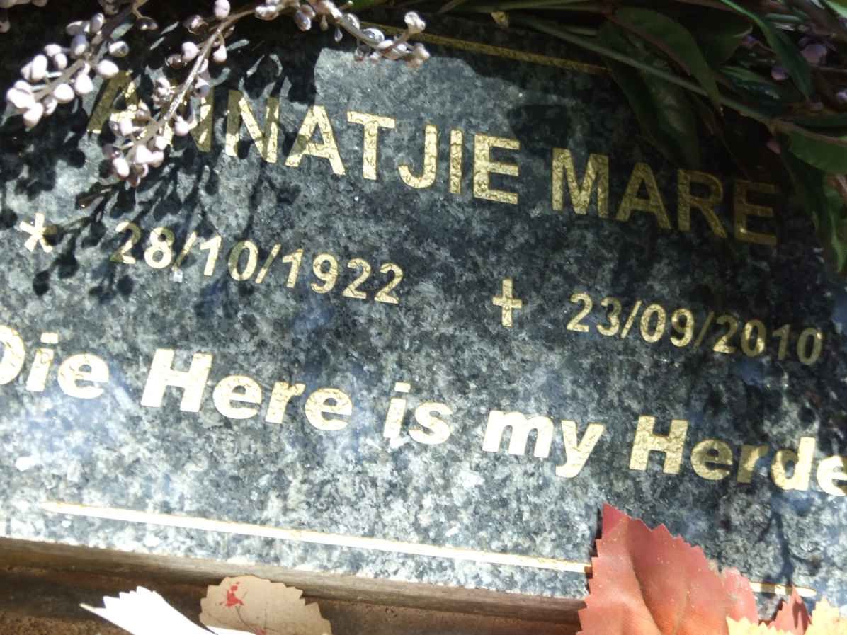 MARE Annatjie 1922-2010