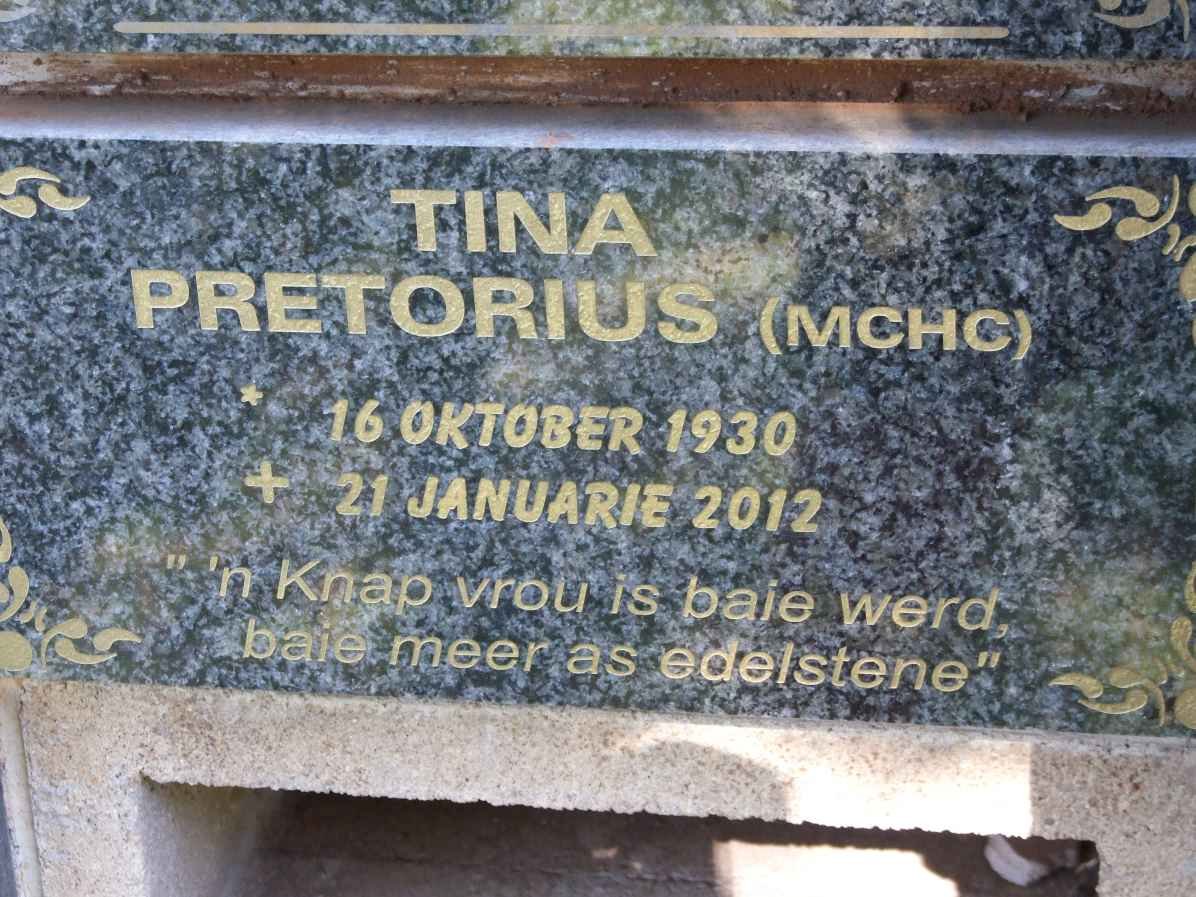 PRETORIUS M.C.H.C 1930-2012