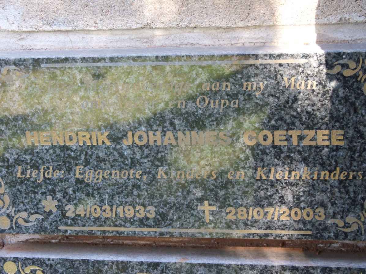 COETZEE Hendrik Johannes 1933-2003