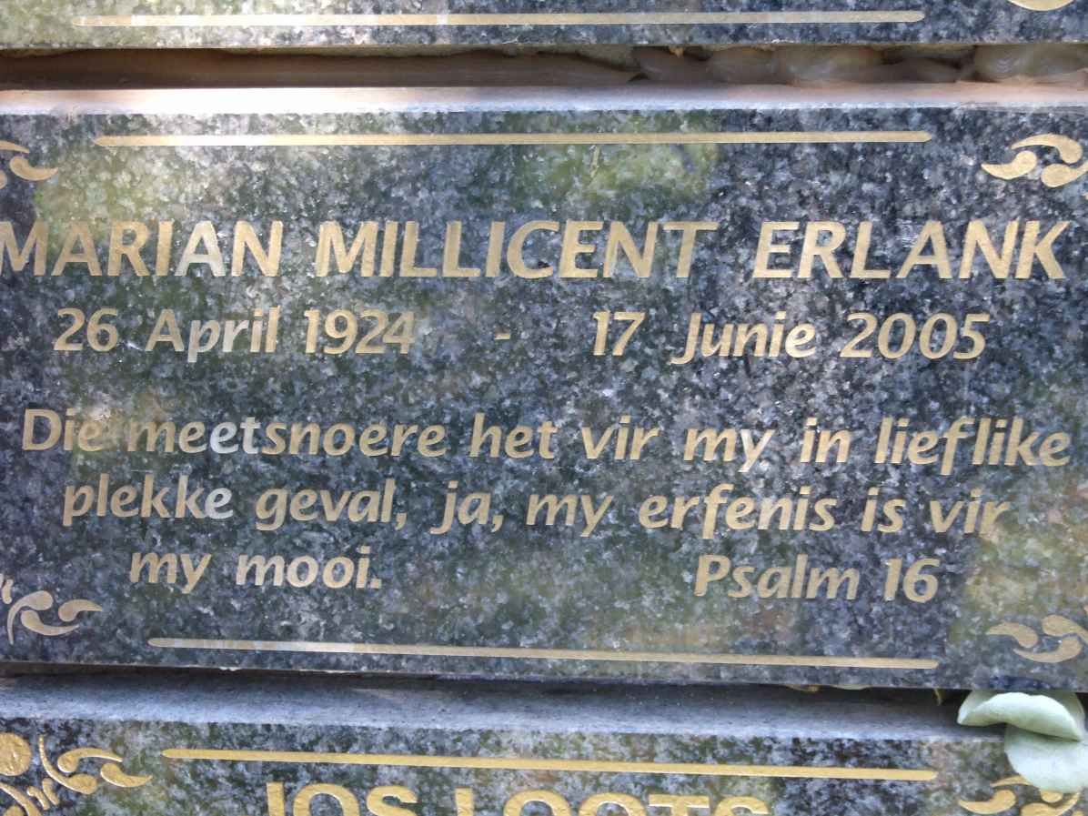ERLANK Marian Millicent 1924-2005