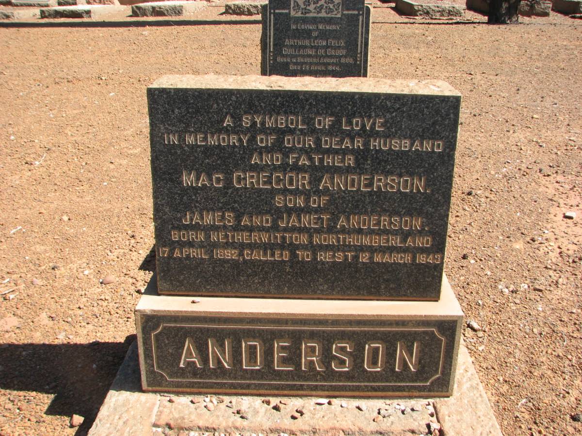 ANDERSON Mac Gregor 1892-1943
