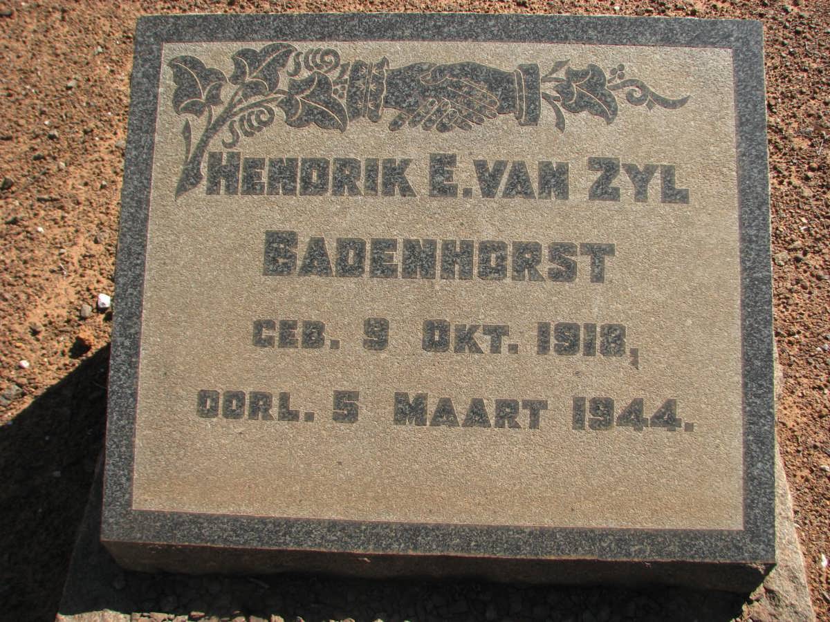 BADENHORST Hendrik E. van Zyl 1918-1944