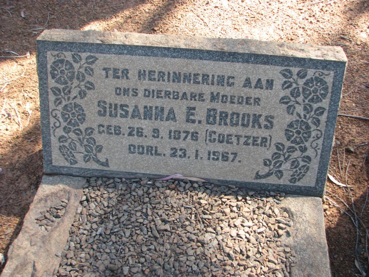 BROOKS Susanna E. nee COETZER 1876-1967