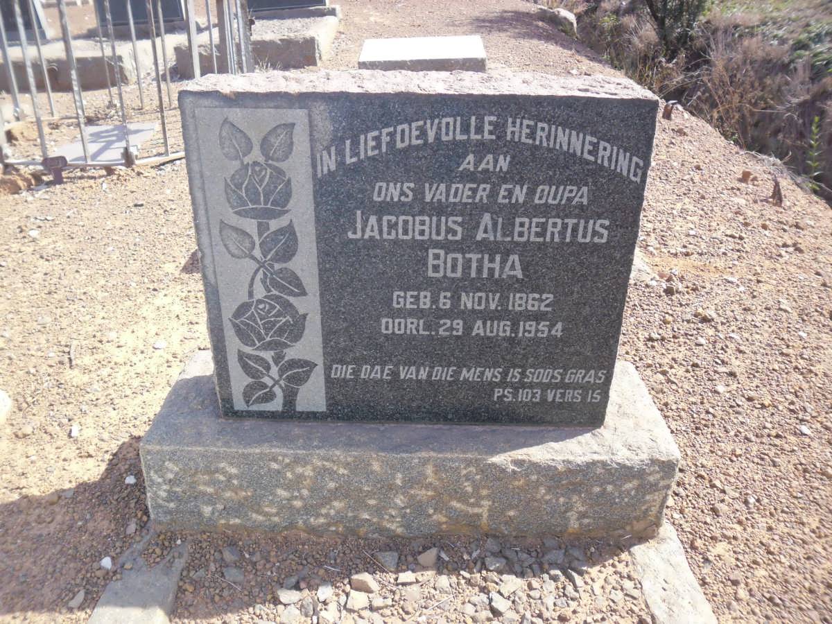 BOTHA Jacobus Albertus 1862-1954