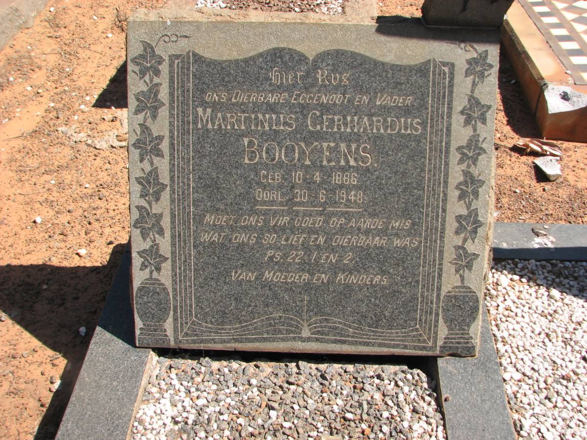 BOOYENS Martinus Gerhardus 1886-1948