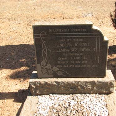 BEZUIDENHOUT Hendrina Johanna Wilhelmina nee SCHOEMAN 1916-1956