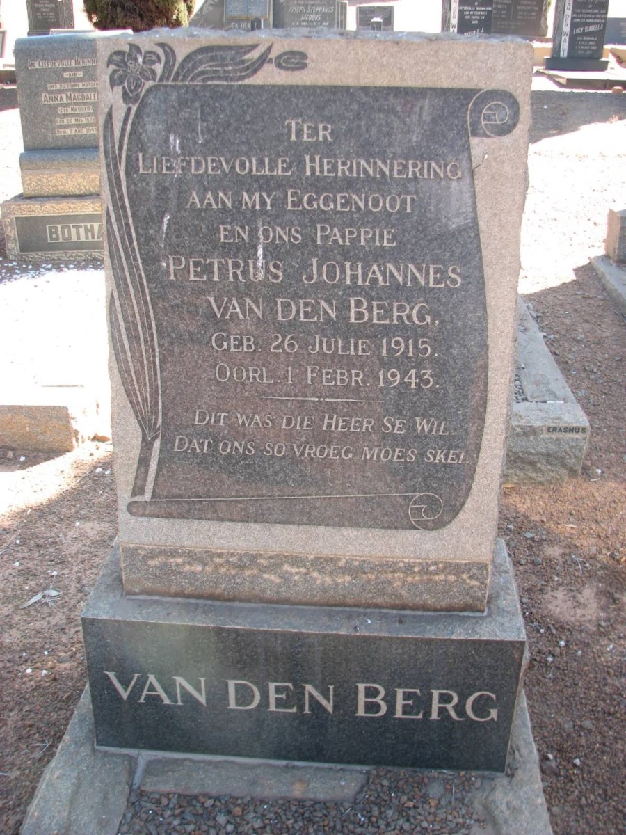 BERG Petrus Johannes, van den 1915-1943