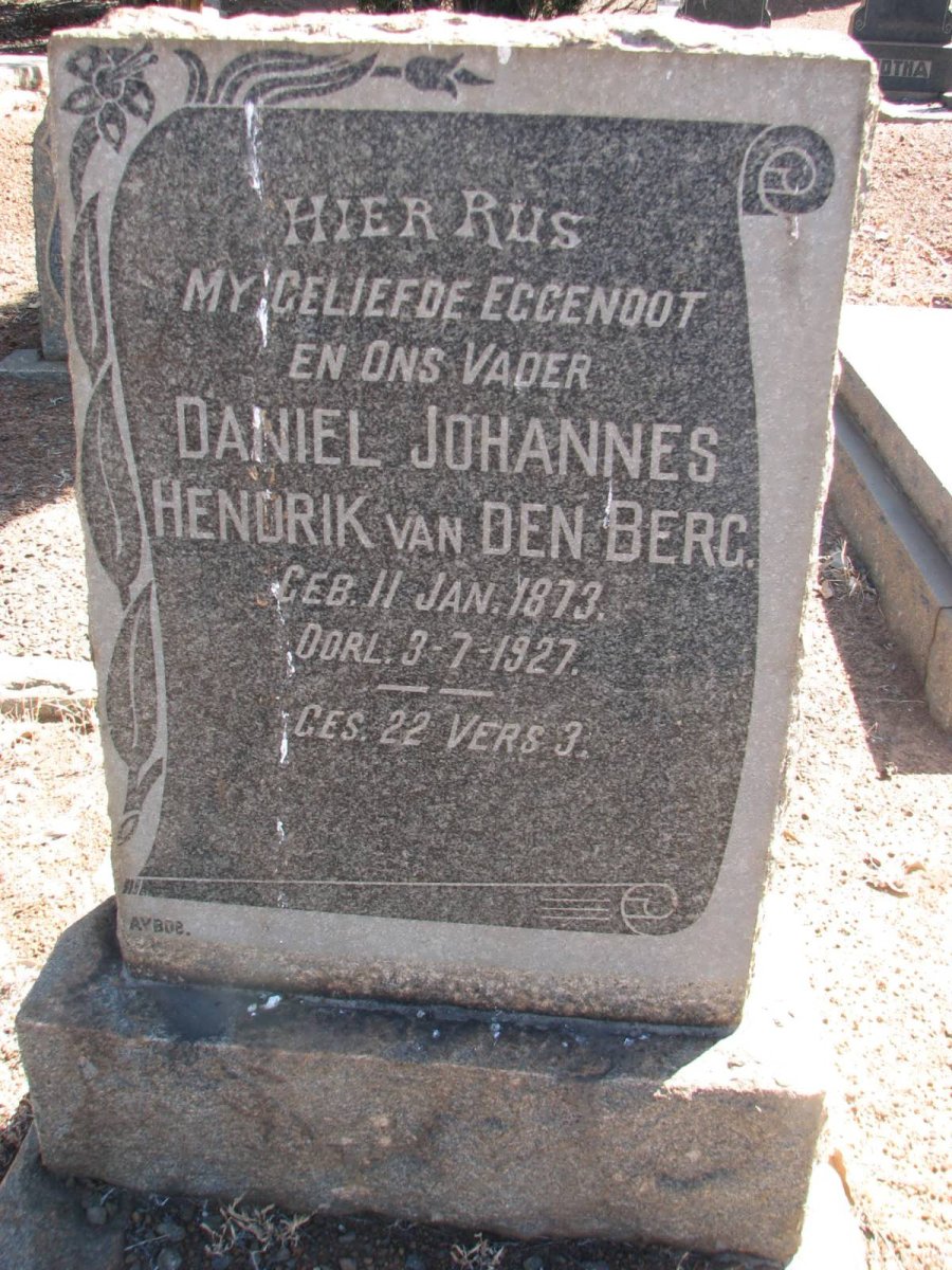 BERG Daniel Johannes Hendrik, van den 1873-1927