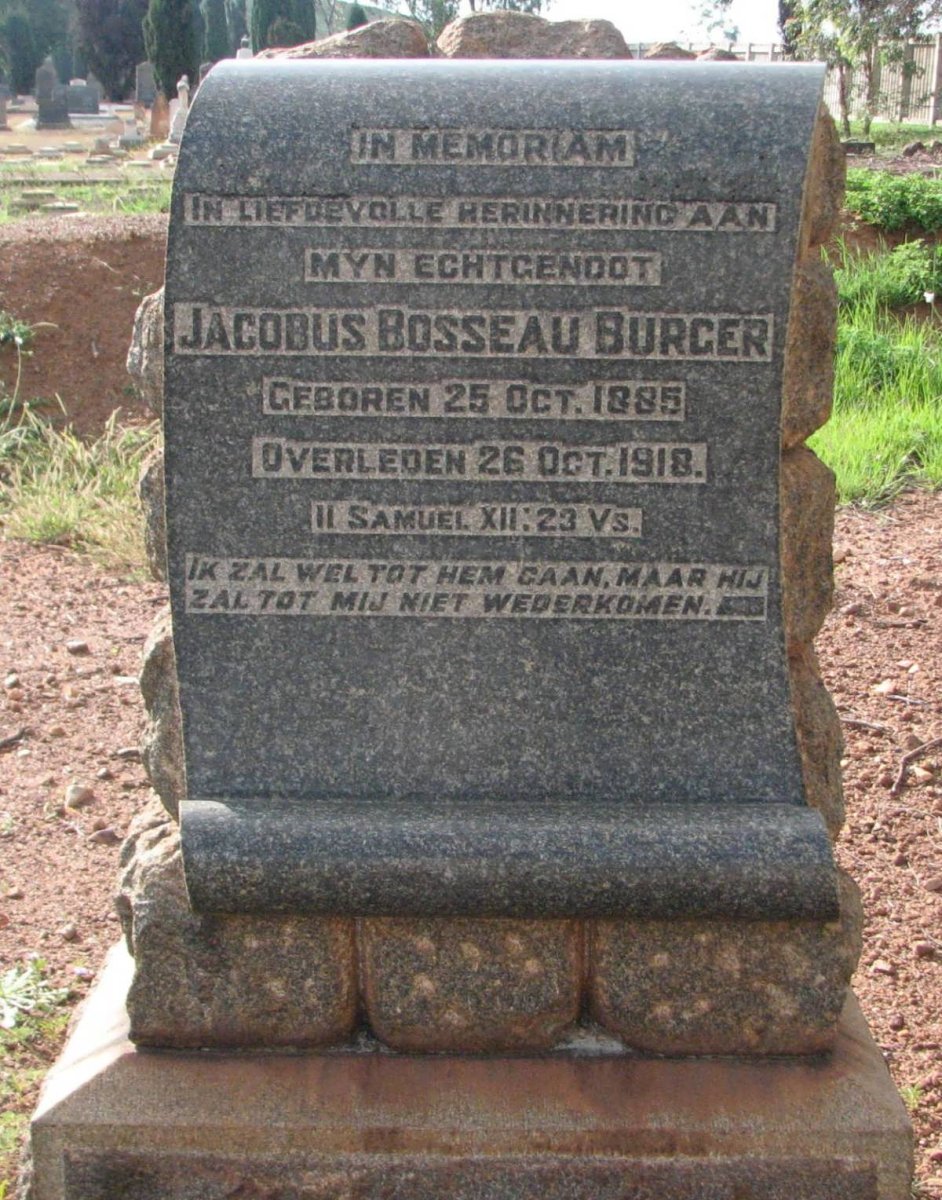 BURGER Jacobus Bosseau 1885-1918