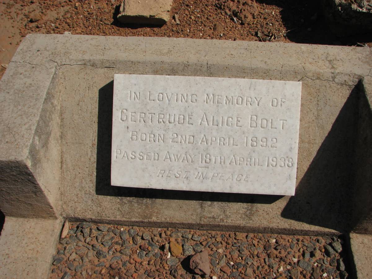 BOLT Gertude Alice 1892-1938