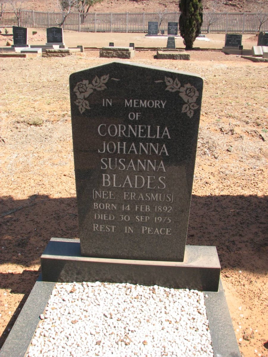BLADES Cornelia Johanna Susanna nee ERASMUS 1892-1975
