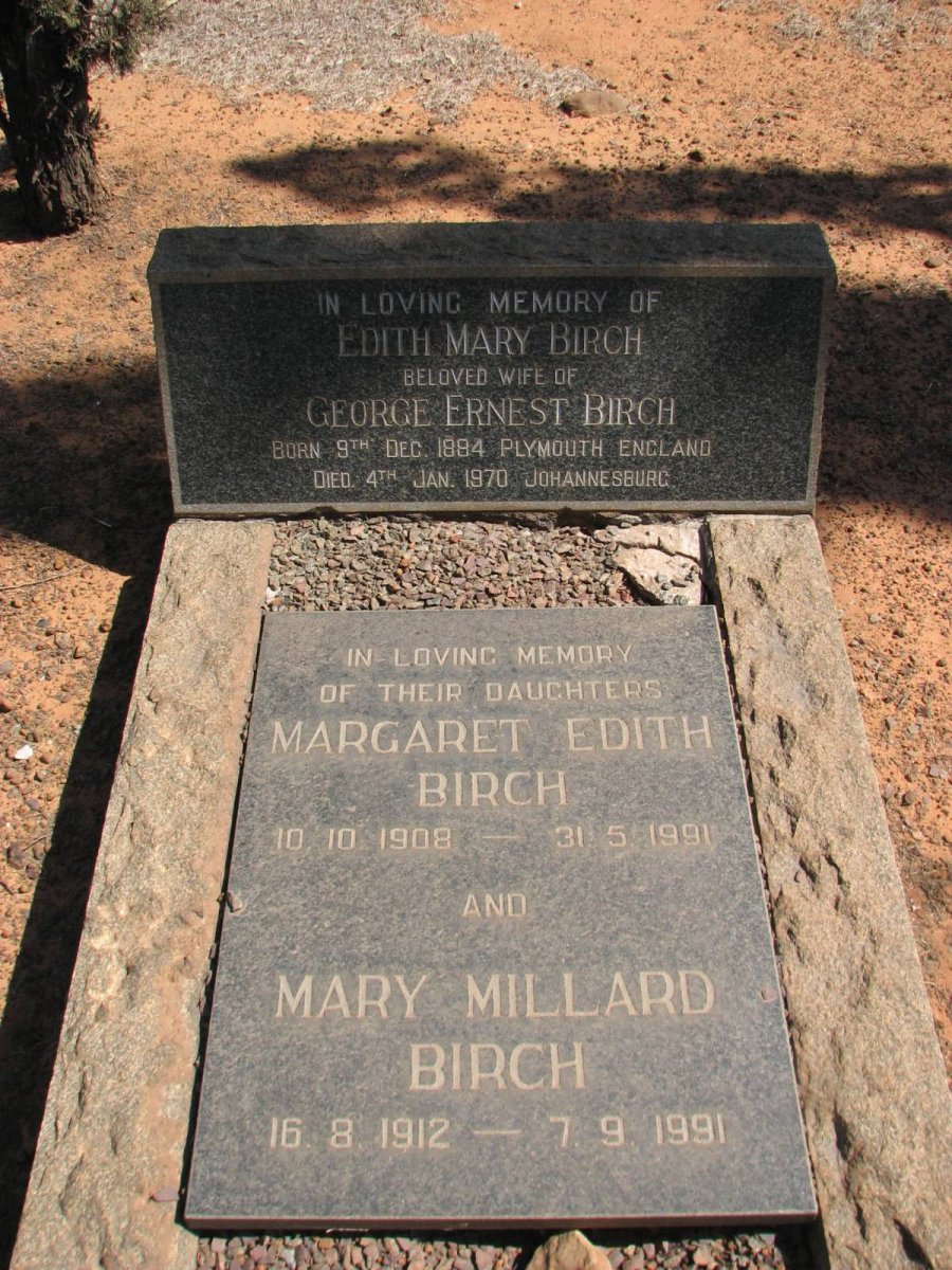 BIRTH Edith Mary 1884-1970 :: BIRCH Margaret Edith 1908-1991 :: BIRCH Mary Millard 1912-1991