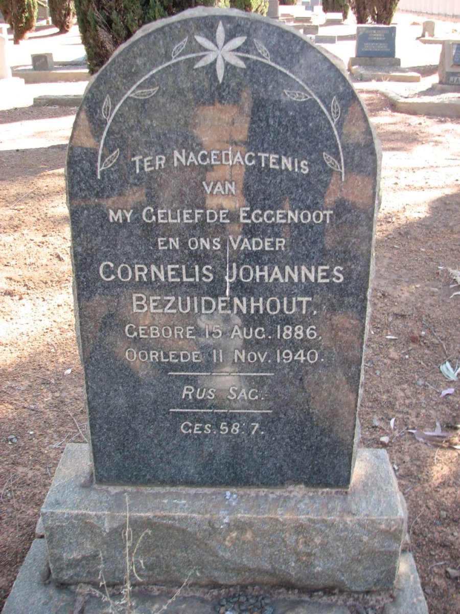 BEZUIDENHOUT Cornelis Johannes 1886-1940