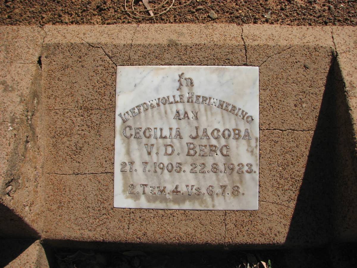 BERG Cecilia, v.d. 1905-1923