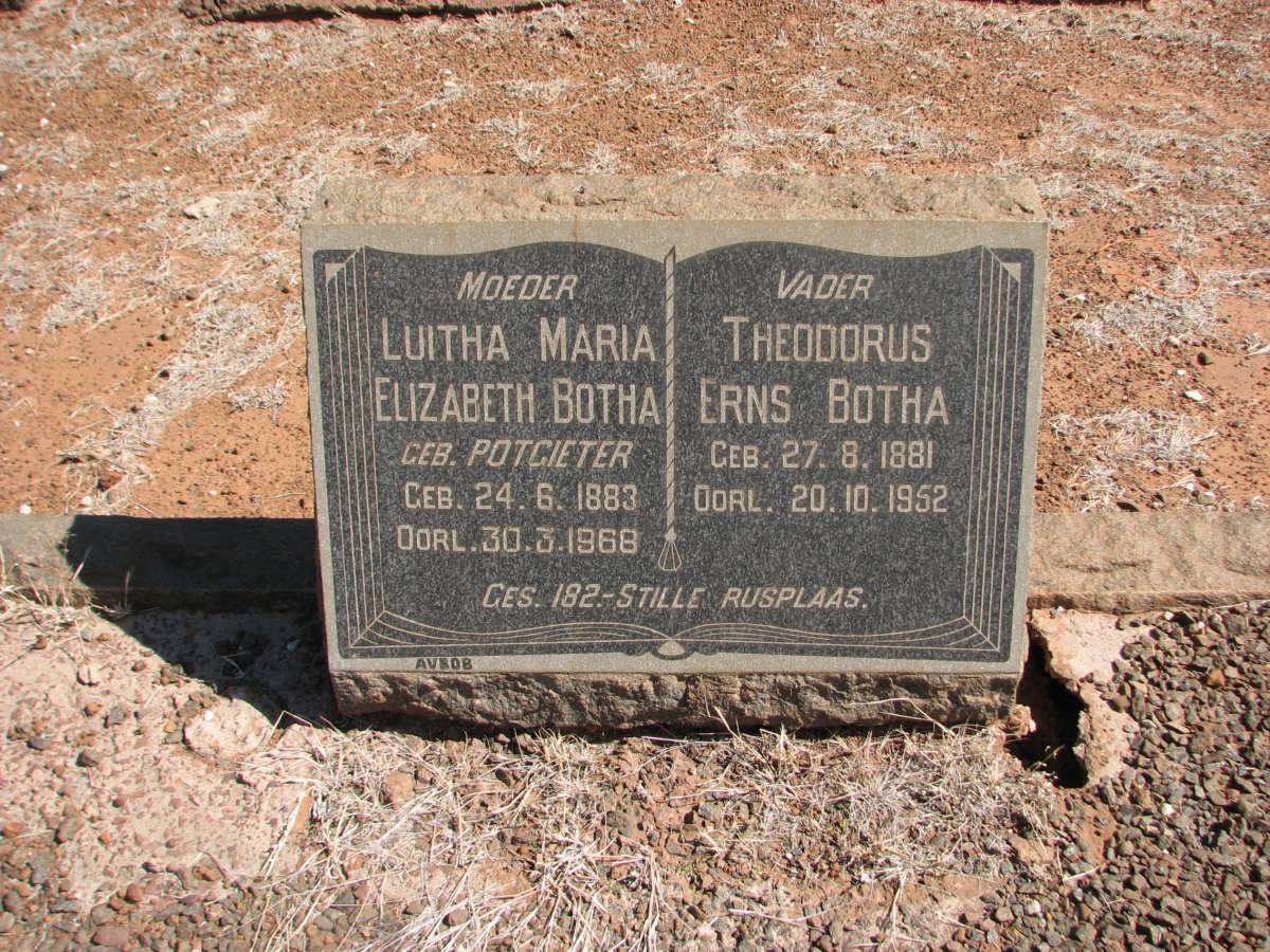 BOTHA Theodorus Erns 1881-1952 &amp; Luitha Maria Elizabeth POTGIETER 1883-1968