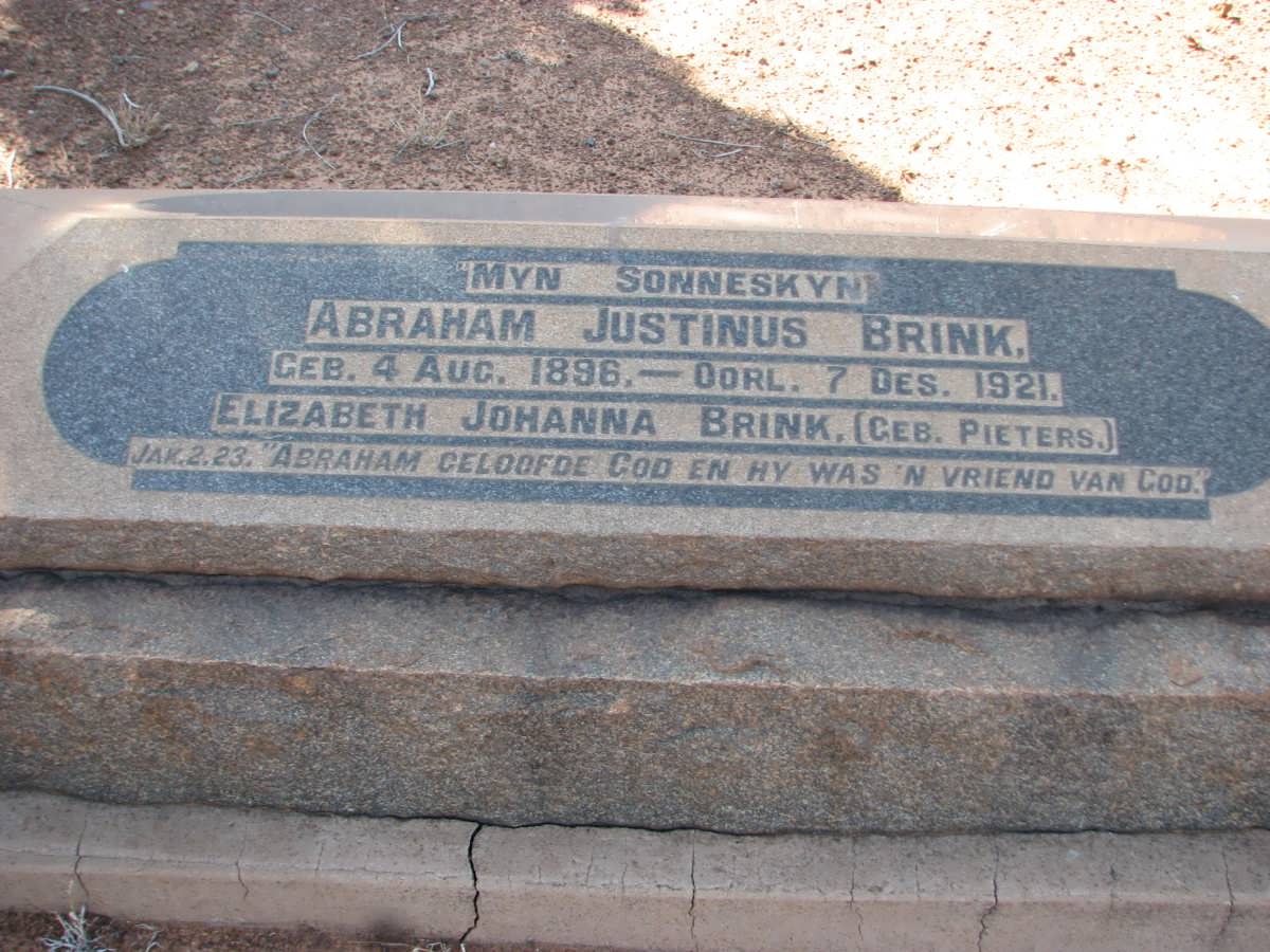 BRINK Abraham Justinus 1896-1921 