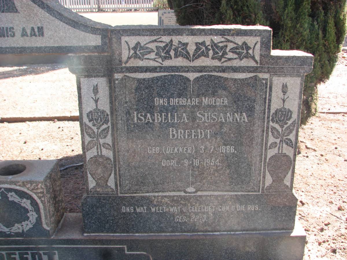 BREEDT Jacobus Herculas Phillipus 1881-1954 & Isabella Susanna nee DEKKER 1886-1954 #2